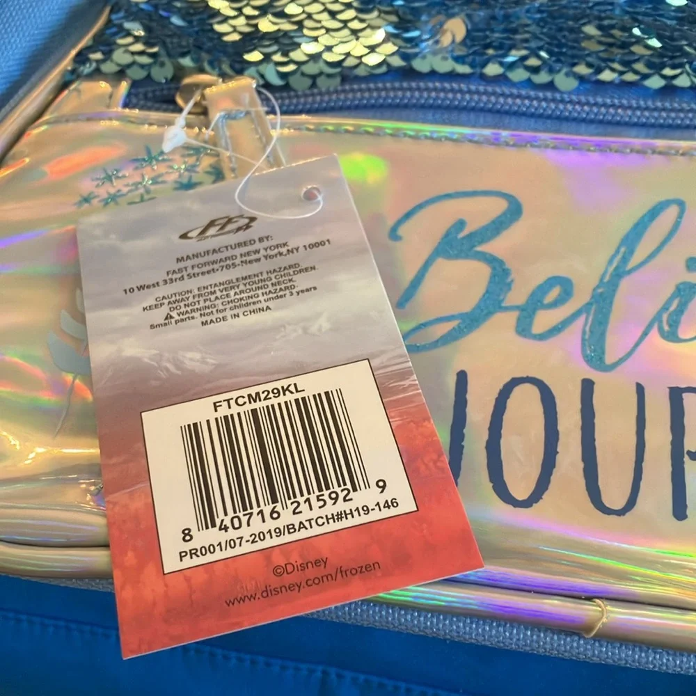 Disney frozen 2 Kids Backpack - Blue and Silver BRAND NEW